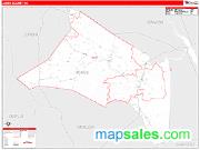 Jones County, NC <br /> Wall Map <br /> Zip Code <br /> Red Line Style 2025 Map