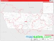 Lincoln County, NC <br /> Wall Map <br /> Zip Code <br /> Red Line Style 2025 Map