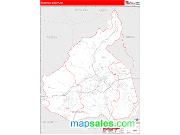 McDowell County, NC <br /> Wall Map <br /> Zip Code <br /> Red Line Style 2025 Map