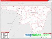 Northampton County, NC <br /> Wall Map <br /> Zip Code <br /> Red Line Style 2025 Map