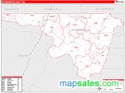 Northampton County, NC <br /> Wall Map <br /> Zip Code <br /> Red Line Style 2024 Map