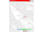 Pasquotank County, NC <br /> Wall Map <br /> Zip Code <br /> Red Line Style 2025 Map