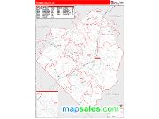 Robeson County, NC <br /> Wall Map <br /> Zip Code <br /> Red Line Style 2025 Map