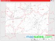 Rockingham County, NC <br /> Wall Map <br /> Zip Code <br /> Red Line Style 2025 Map