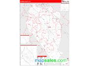 Sampson County, NC <br /> Wall Map <br /> Zip Code <br /> Red Line Style 2025 Map