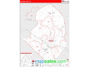 Scotland County, NC <br /> Wall Map <br /> Zip Code <br /> Red Line Style 2025 Map