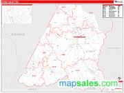 Stanly County, NC <br /> Wall Map <br /> Zip Code <br /> Red Line Style 2025 Map