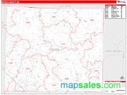 Stokes County, NC <br /> Wall Map <br /> Zip Code <br /> Red Line Style 2025 Map