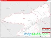 Swain County, NC <br /> Wall Map <br /> Zip Code <br /> Red Line Style 2025 Map