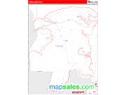 Tyrrell County, NC <br /> Wall Map <br /> Zip Code <br /> Red Line Style 2025 Map