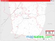 Warren County, NC <br /> Wall Map <br /> Zip Code <br /> Red Line Style 2025 Map