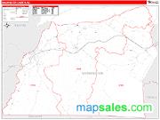 Washington County, NC <br /> Wall Map <br /> Zip Code <br /> Red Line Style 2025 Map