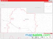 Adams County, ND <br /> Wall Map <br /> Zip Code <br /> Red Line Style 2025 Map