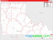 Benson County, ND <br /> Wall Map <br /> Zip Code <br /> Red Line Style 2025 Map