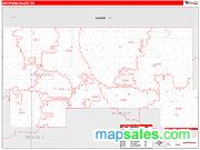 Bottineau County, ND <br /> Wall Map <br /> Zip Code <br /> Red Line Style 2025 Map