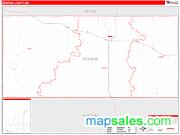 Bowman County, ND <br /> Wall Map <br /> Zip Code <br /> Red Line Style 2025 Map