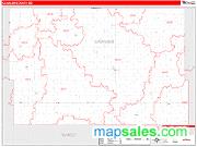Cavalier County, ND <br /> Wall Map <br /> Zip Code <br /> Red Line Style 2025 Map