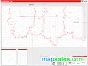Divide County, ND <br /> Wall Map <br /> Zip Code <br /> Red Line Style 2025 Map