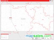 Foster County, ND <br /> Wall Map <br /> Zip Code <br /> Red Line Style 2025 Map