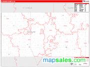 La Moure County, ND <br /> Wall Map <br /> Zip Code <br /> Red Line Style 2025 Map
