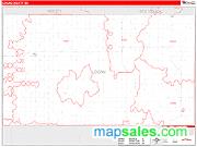 Logan County, ND <br /> Wall Map <br /> Zip Code <br /> Red Line Style 2025 Map