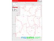 Nelson County, ND <br /> Wall Map <br /> Zip Code <br /> Red Line Style 2025 Map