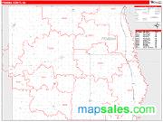 Pembina County, ND <br /> Wall Map <br /> Zip Code <br /> Red Line Style 2025 Map