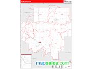 Ramsey County, ND <br /> Wall Map <br /> Zip Code <br /> Red Line Style 2025 Map