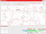 Stark County, ND <br /> Wall Map <br /> Zip Code <br /> Red Line Style 2025 Map