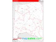 Adams County, OH <br /> Wall Map <br /> Zip Code <br /> Red Line Style 2025 Map