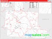 Athens County, OH <br /> Wall Map <br /> Zip Code <br /> Red Line Style 2025 Map