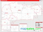 Auglaize County, OH <br /> Wall Map <br /> Zip Code <br /> Red Line Style 2025 Map