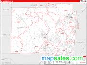 Butler County, OH <br /> Wall Map <br /> Zip Code <br /> Red Line Style 2025 Map