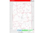 Darke County, OH <br /> Wall Map <br /> Zip Code <br /> Red Line Style 2025 Map