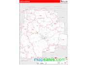 Fairfield County, OH <br /> Wall Map <br /> Zip Code <br /> Red Line Style 2025 Map