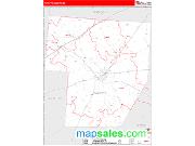 Fayette County, OH <br /> Wall Map <br /> Zip Code <br /> Red Line Style 2025 Map