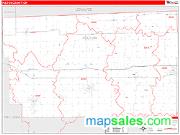 Fulton County, OH <br /> Wall Map <br /> Zip Code <br /> Red Line Style 2025 Map
