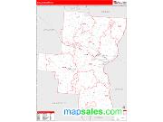 Gallia County, OH <br /> Wall Map <br /> Zip Code <br /> Red Line Style 2025 Map