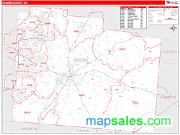 Greene County, OH <br /> Wall Map <br /> Zip Code <br /> Red Line Style 2025 Map