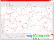 Holmes County, OH <br /> Wall Map <br /> Zip Code <br /> Red Line Style 2025 Map