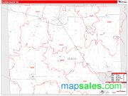 Huron County, OH <br /> Wall Map <br /> Zip Code <br /> Red Line Style 2025 Map