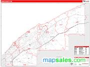 Lake County, OH <br /> Wall Map <br /> Zip Code <br /> Red Line Style 2025 Map