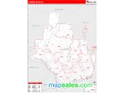 Lawrence County, OH <br /> Wall Map <br /> Zip Code <br /> Red Line Style 2025 Map