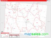 Logan County, OH <br /> Wall Map <br /> Zip Code <br /> Red Line Style 2025 Map