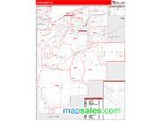 Lorain County, OH <br /> Wall Map <br /> Zip Code <br /> Red Line Style 2025 Map