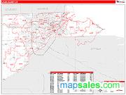Lucas County, OH <br /> Wall Map <br /> Zip Code <br /> Red Line Style 2025 Map
