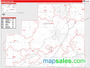 Medina County, OH <br /> Wall Map <br /> Zip Code <br /> Red Line Style 2025 Map