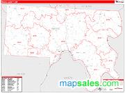 Meigs County, OH <br /> Wall Map <br /> Zip Code <br /> Red Line Style 2025 Map