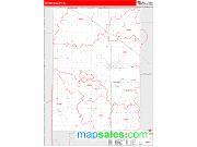 Mercer County, OH <br /> Wall Map <br /> Zip Code <br /> Red Line Style 2025 Map