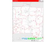 Miami County, OH <br /> Wall Map <br /> Zip Code <br /> Red Line Style 2025 Map